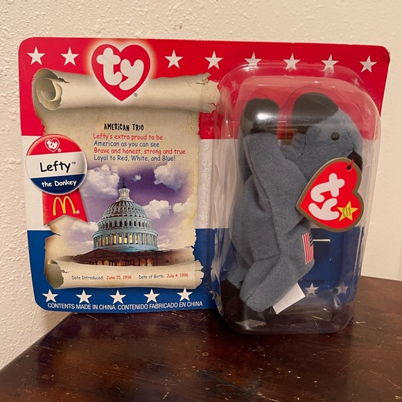 Ty Beanie Baby Lefty the Donkey McDonalds 1996 New in box - Picture 1 of 10